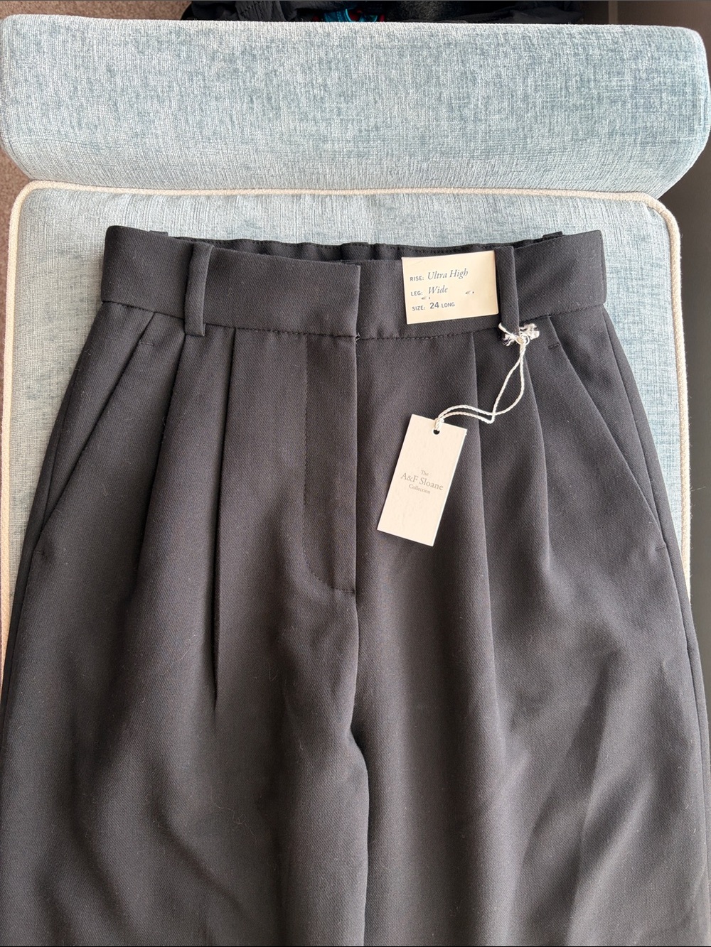 Abercrombie and Fitch Sloane Tailored Trouser Pants Wide Leg Ultra High Long - Picture 3 of 6